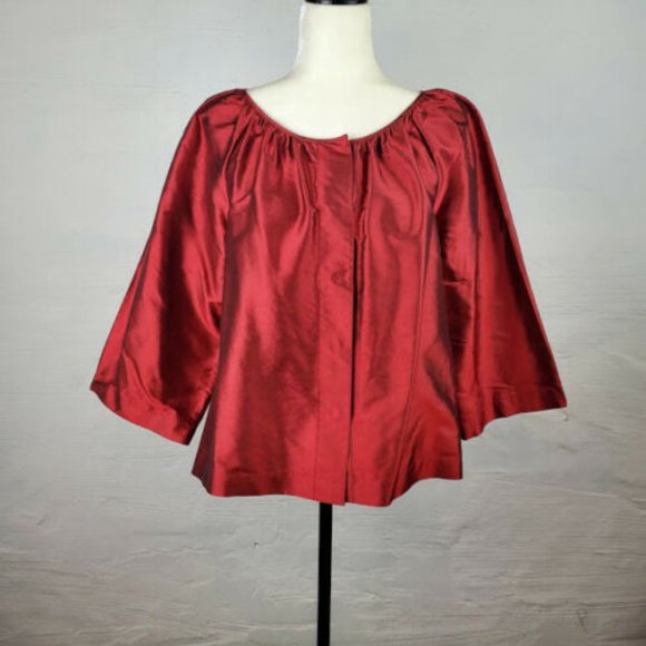 Kate Hill Tops - Kate Hill top silk taffeta red size 12